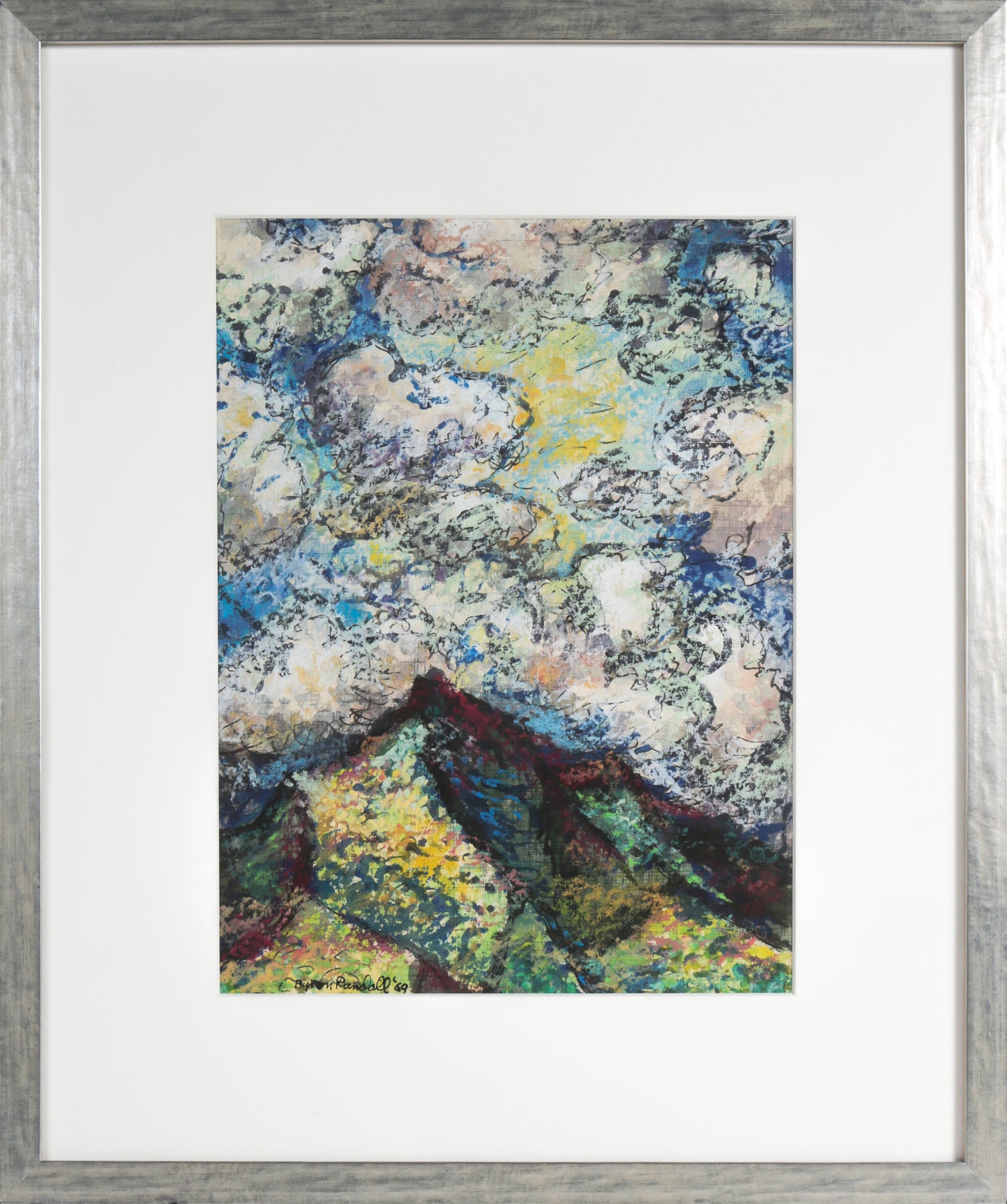 Expressive Mountain Landscape <br>1969 Mixed Media <br><br>#B4220