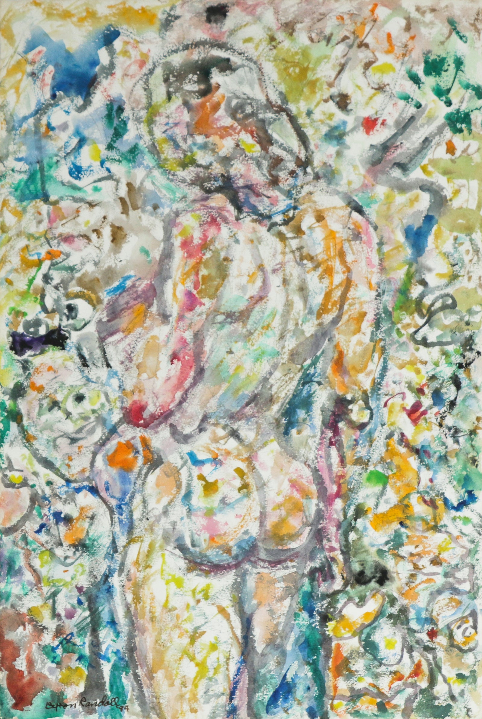 Colorful Figure Deconstruction <br>1984 Mixed Media <br><br>#B4228