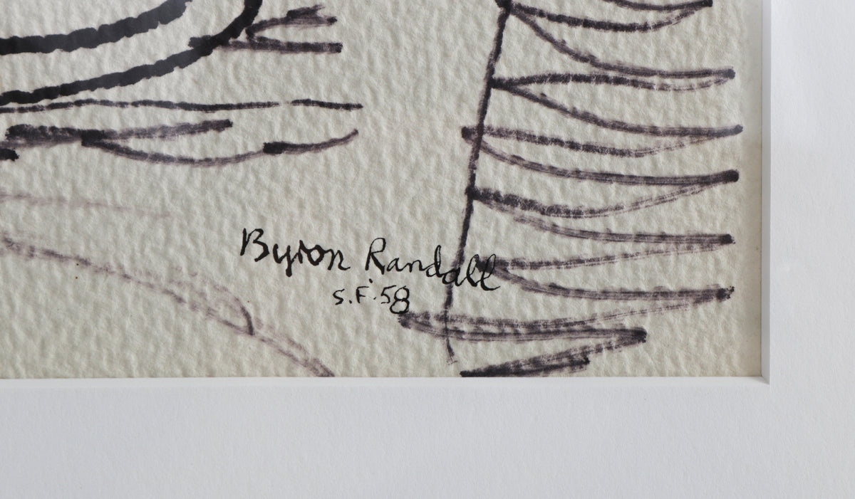 Monochrome Abstracted Still Life <br>1958 Ink <br><br>#B4230