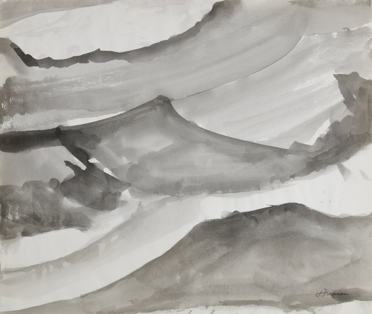 Waves in Abstraction &lt;br&gt;1970s Ink Wash &lt;br&gt;&lt;br&gt;#B4346