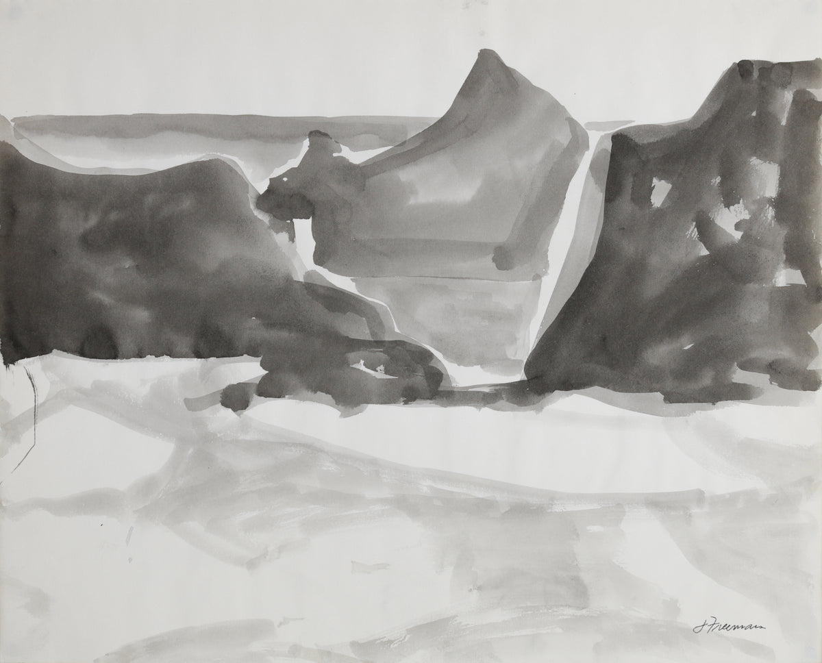 Rocky Coast <br>1970s Ink Wash <br><br>#B4351