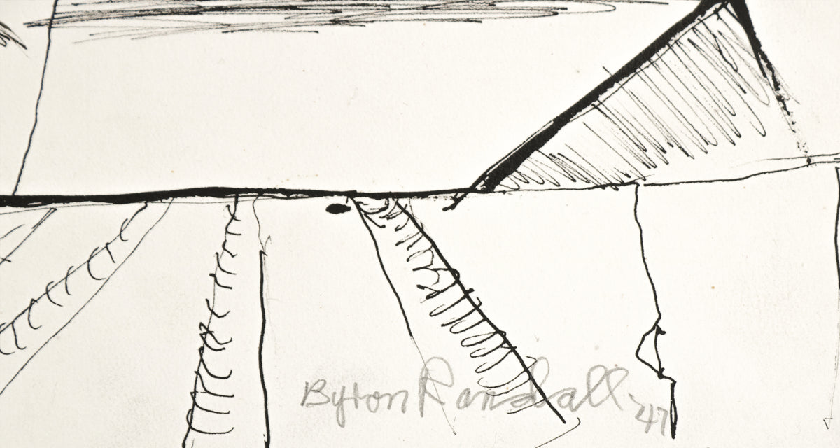 <i>Columbia Series 1947</i> <br>Ink Abstracted Landscape <br><br>#B4375