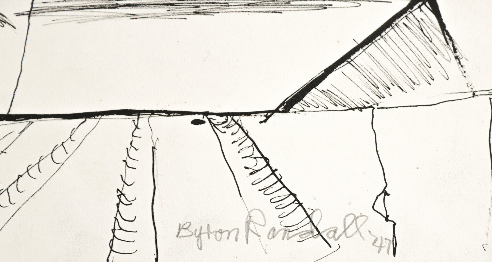 <i>Columbia Series 1947</i> <br>Ink Abstracted Landscape <br><br>#B4375