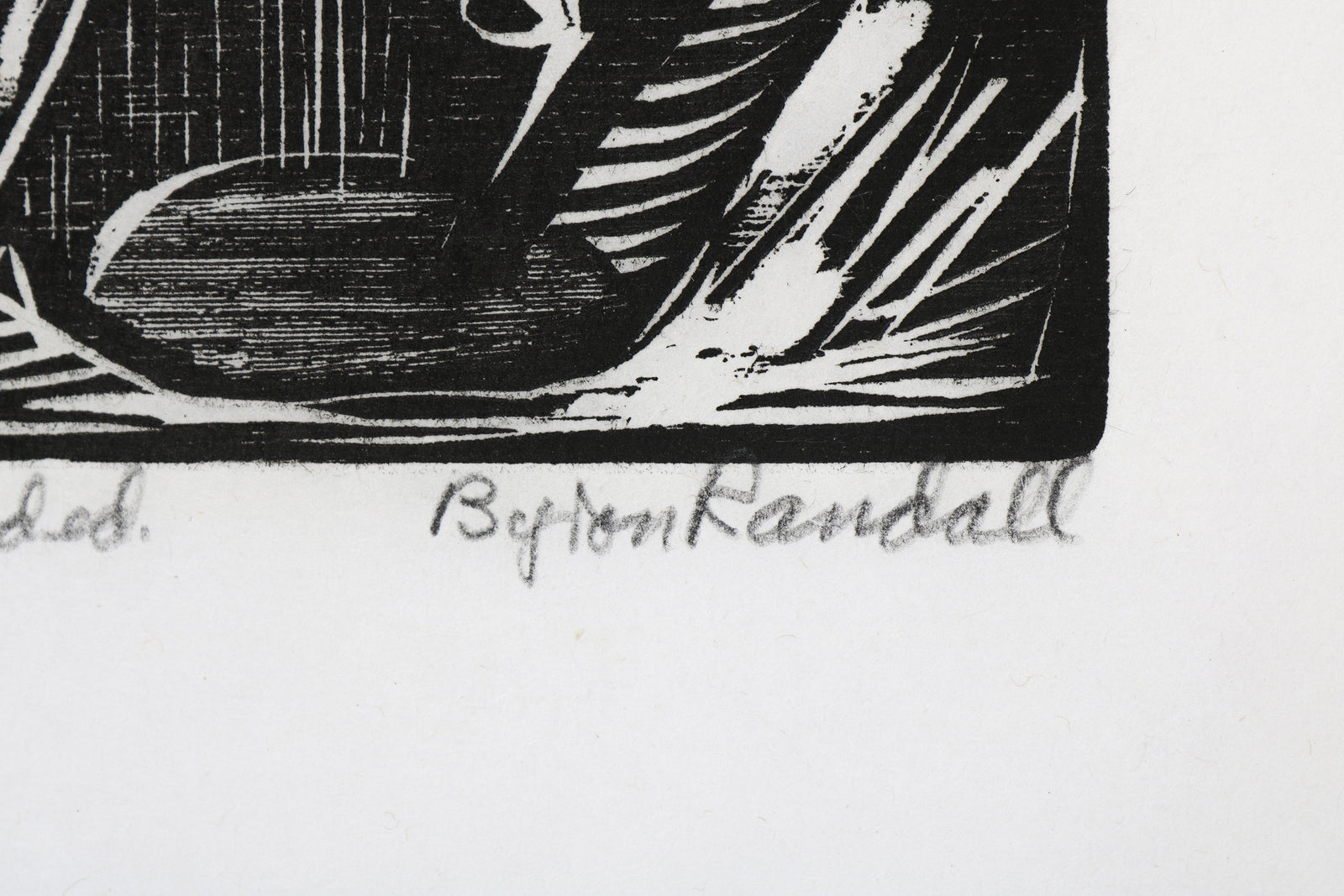 <i>Lamp & Daffodils</i> <br>20th Century Woodcut <br><br>#B4377