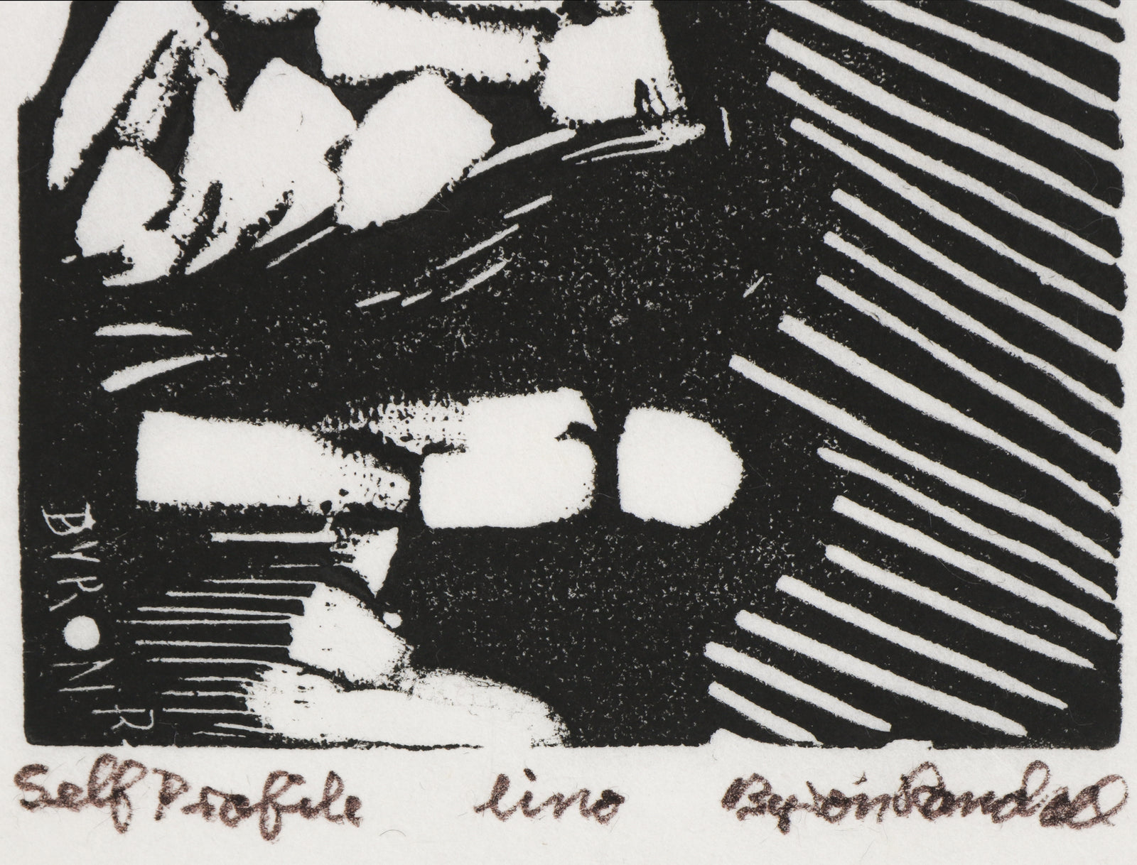 <i>Self Profile</i> <br>Mid Century Woodcut <br><br>#B4542