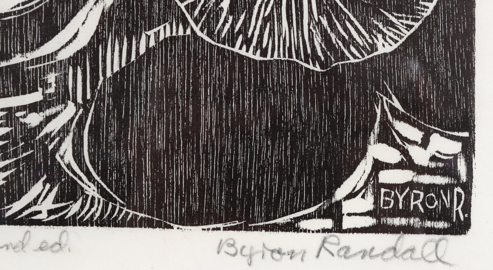 <i>Daisys, Holly, Mellon</i> <br>Mid Century Woodcut <br><br>#B4382