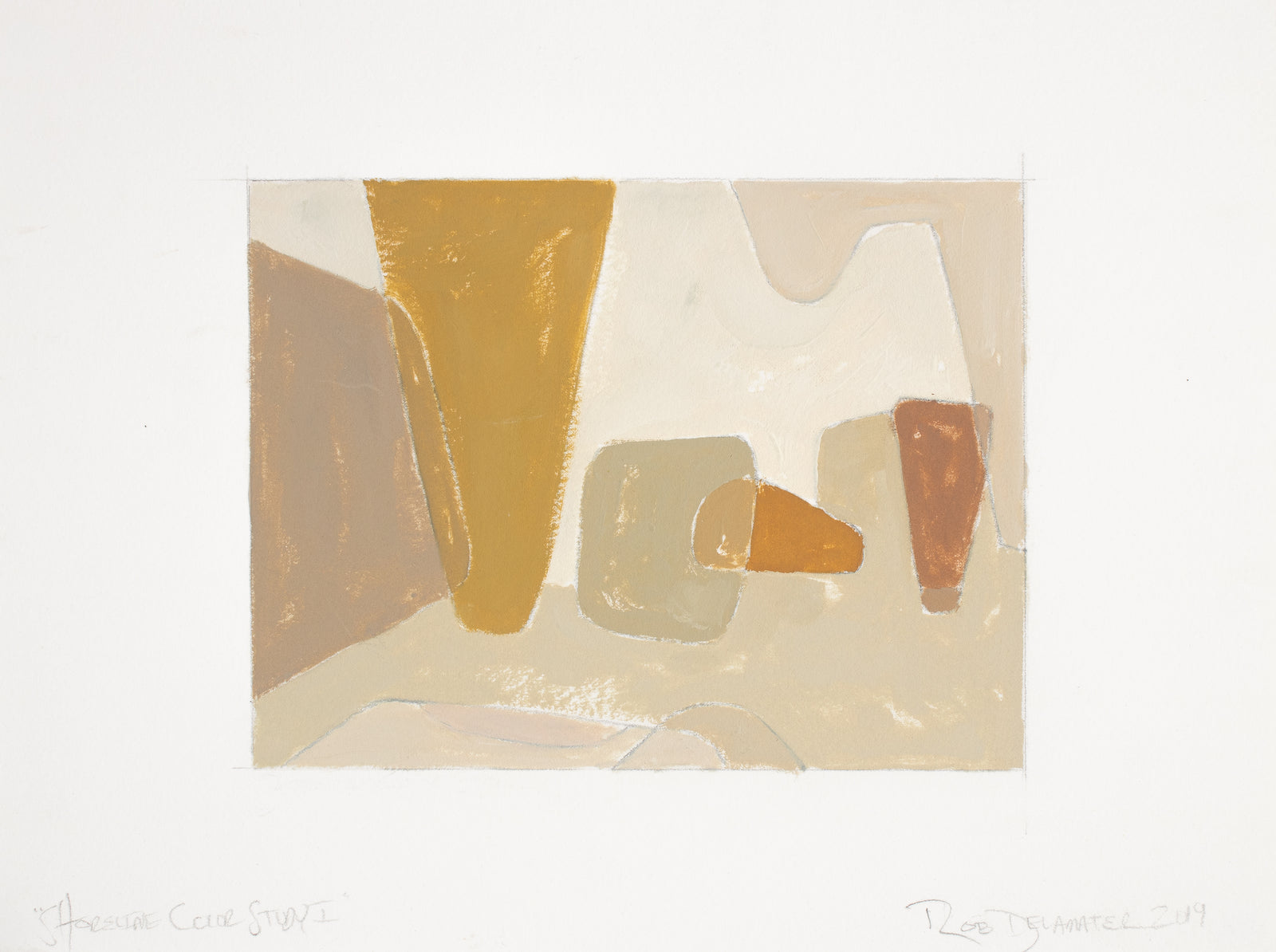 <i>Shoreline Color Study I</i> <br>2019 Oil on Paper <br><br>#B4471