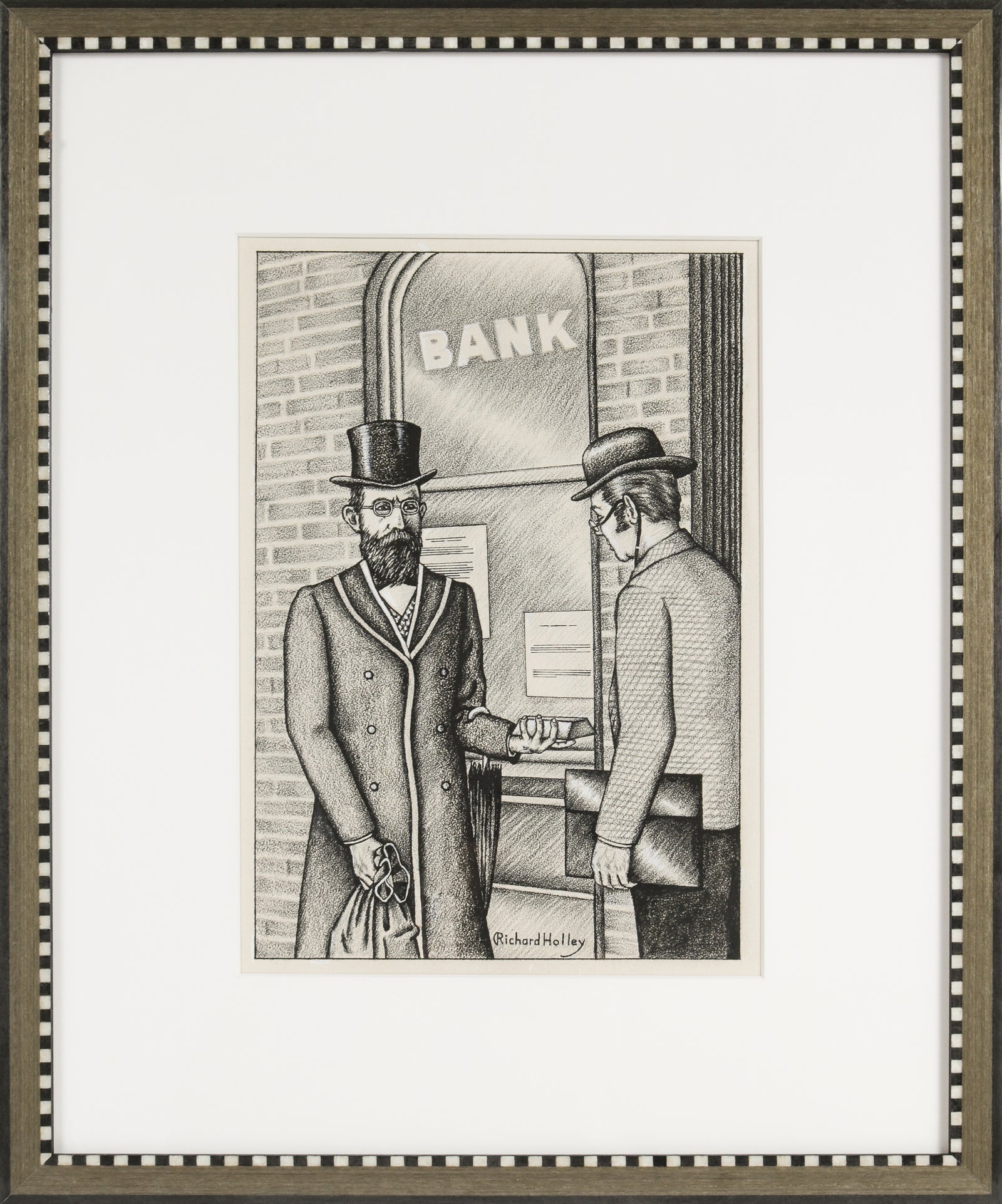 <i>He Drove The Wild West Wild</i> <br>1950s Ink & Charcoal <br><br>#B4502