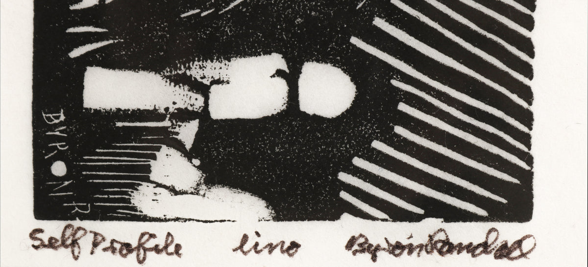 <i>Self Profile</i> <br>Mid Century Woodcut <br><br>#B4542