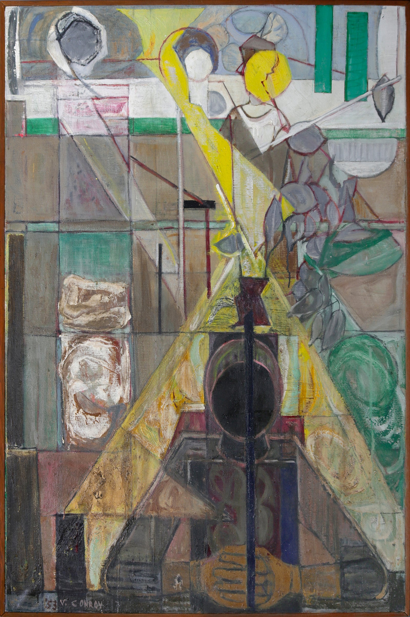 <i>Introspect</i> <br>1953 Oil on Paper <br><br>#B4574