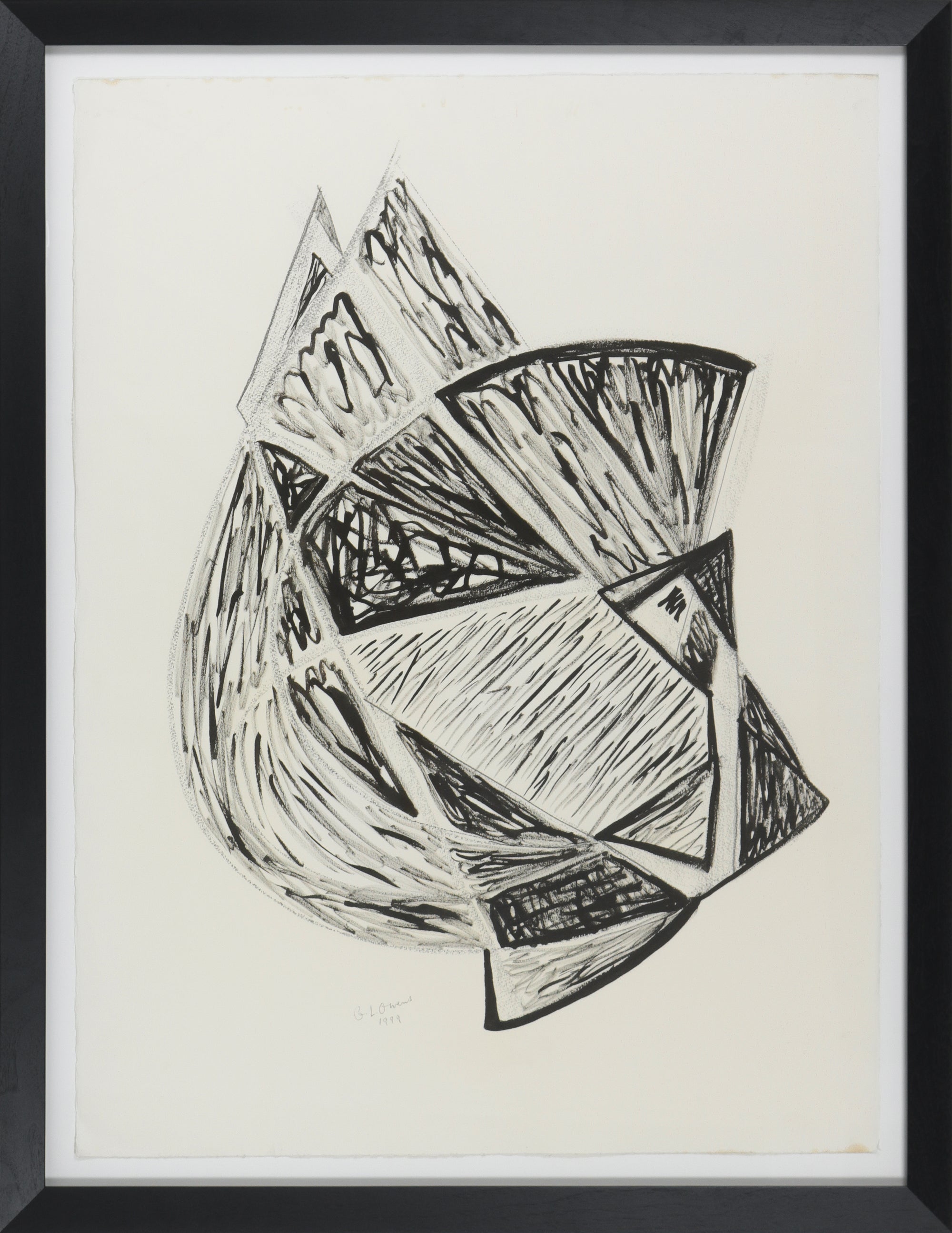 Geometric Monochromatic Abstract <br>1998 Ink <br><br>#B4633