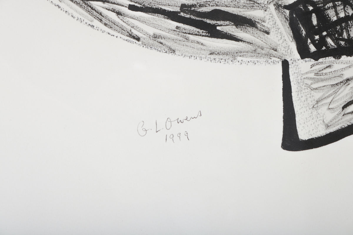 Geometric Monochromatic Abstract <br>1998 Ink <br><br>#B4633