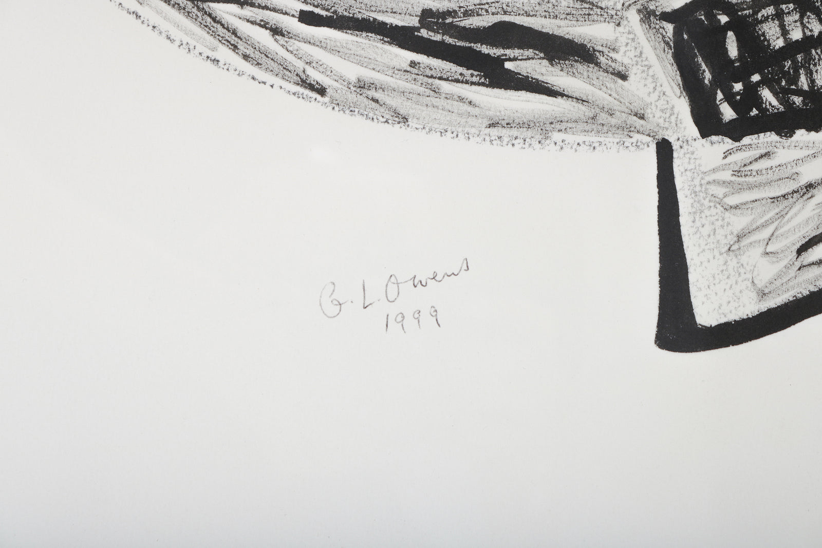 Geometric Monochromatic Abstract <br>1998 Ink <br><br>#B4633