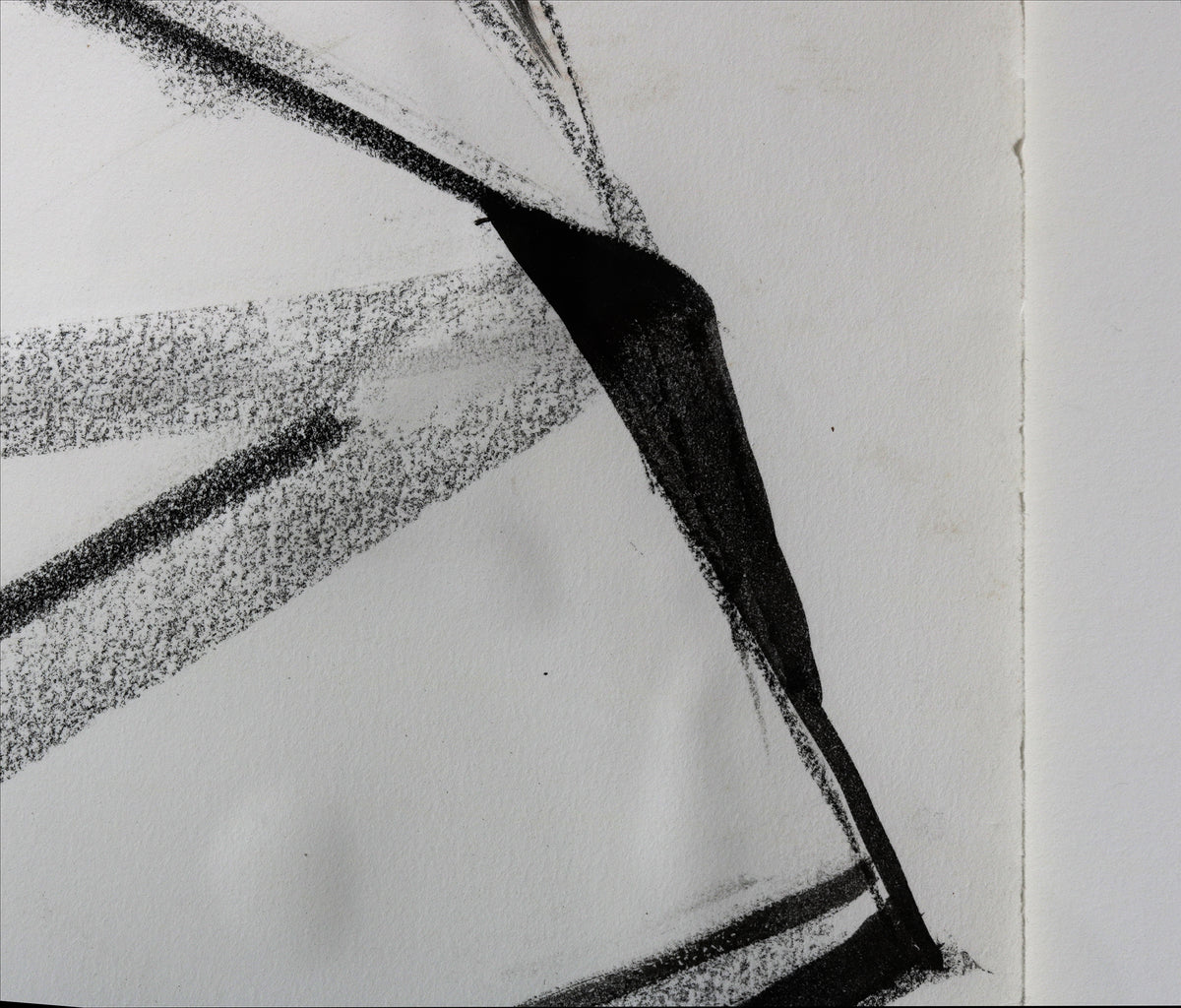 Angular Monochromatic Abstract <br>20th Century Ink & Charcoal <br><br>#B4644