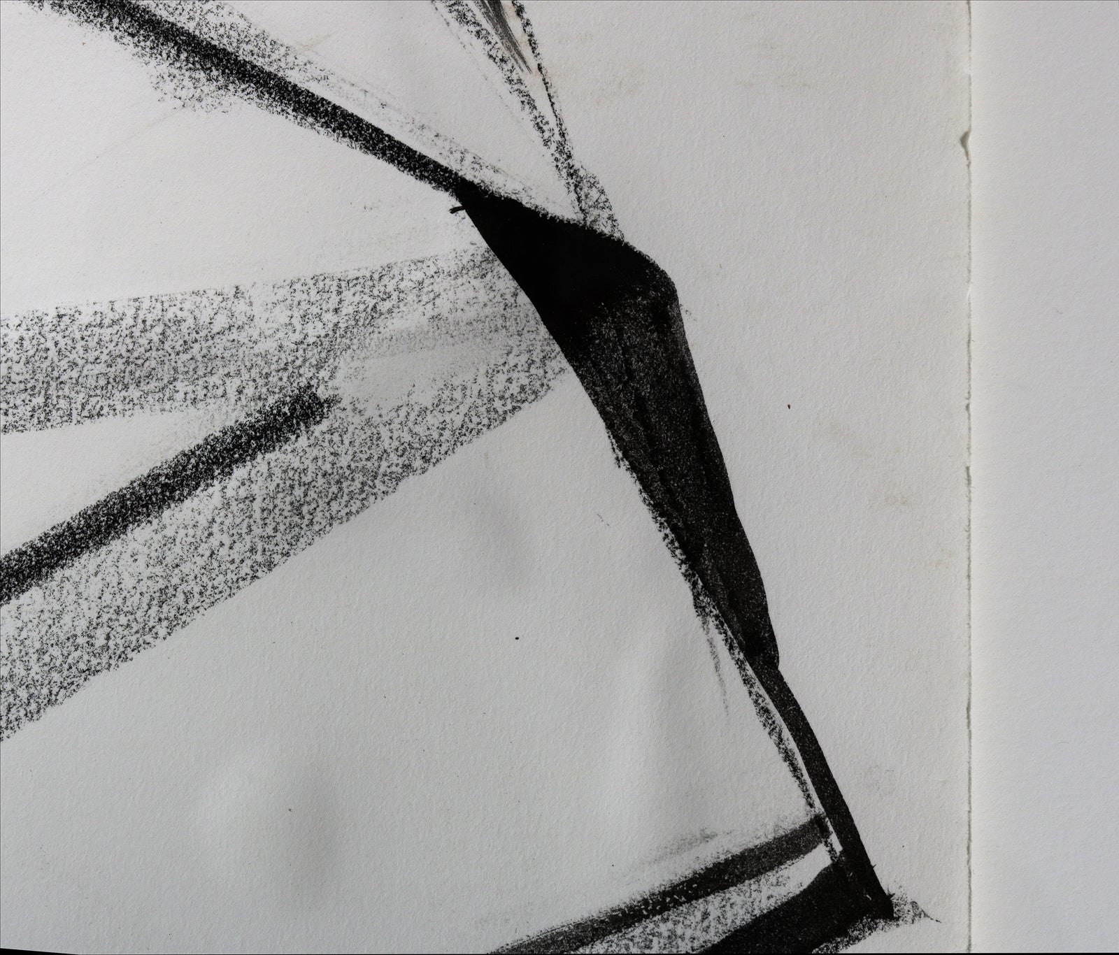 Angular Monochromatic Abstract <br>20th Century Ink & Charcoal <br><br>#B4644