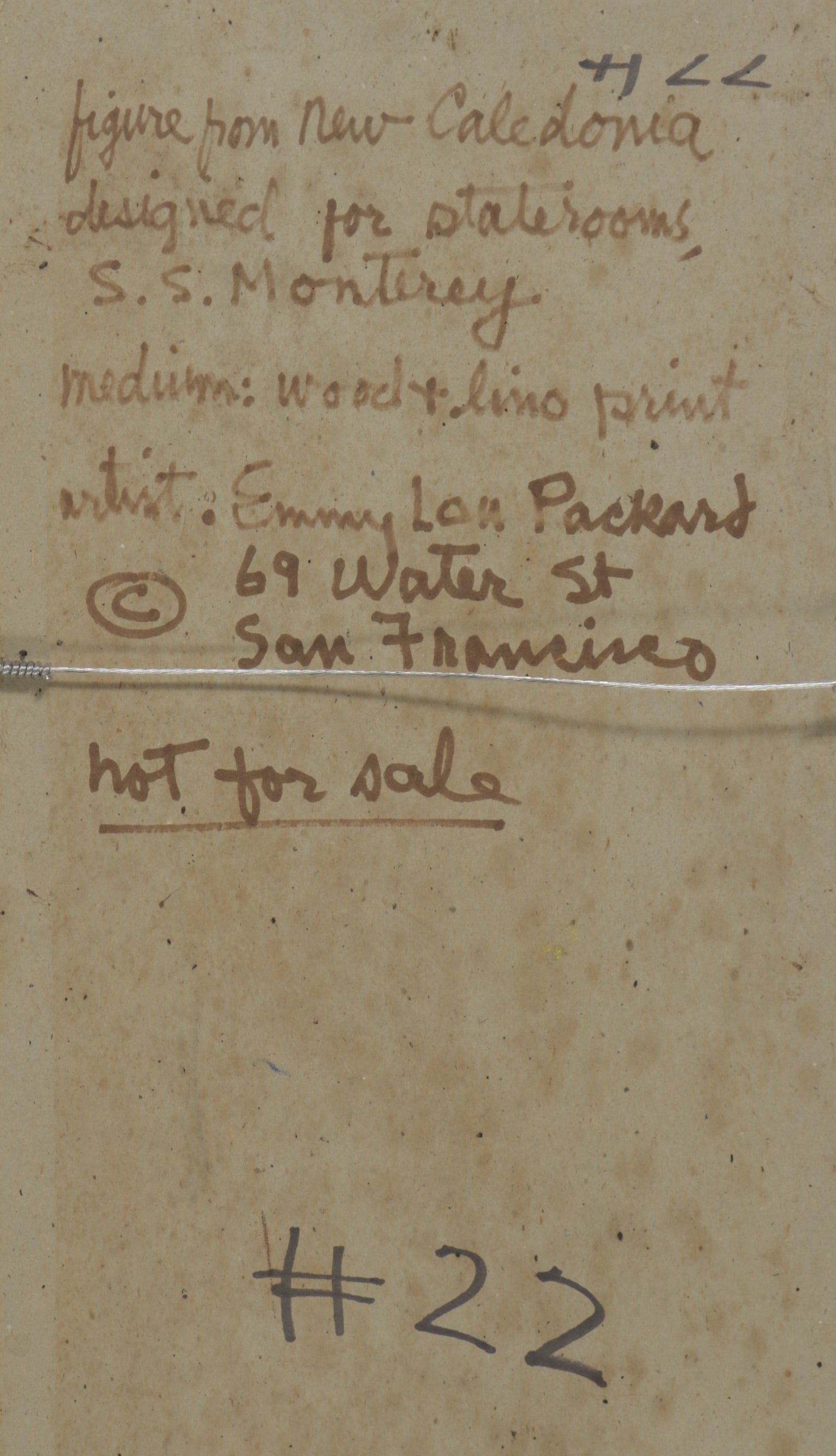 <i>Figure From New Caledonia</i> <br>Mid Century Woodcut <br><br>#B4649