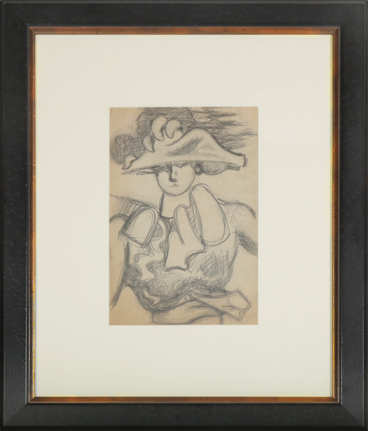 Fancy Parisian Figure with Hat &lt;br&gt;1951 Graphite &lt;br&gt;&lt;br&gt;#B4798