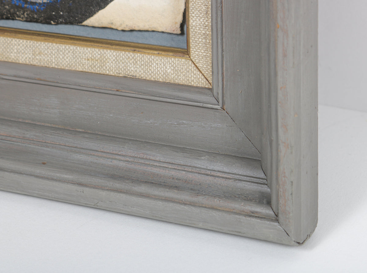 Blue & Black Geometric Abstract <br>1994 Charcoal & Pastel <br><br>#B4933