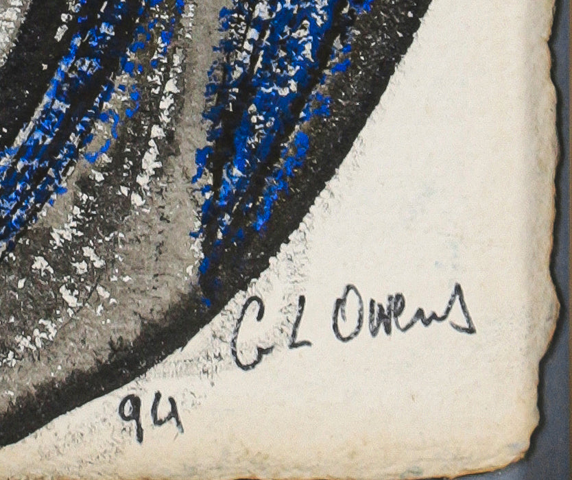 Blue & Black Geometric Abstract <br>1994 Charcoal & Pastel <br><br>#B4933