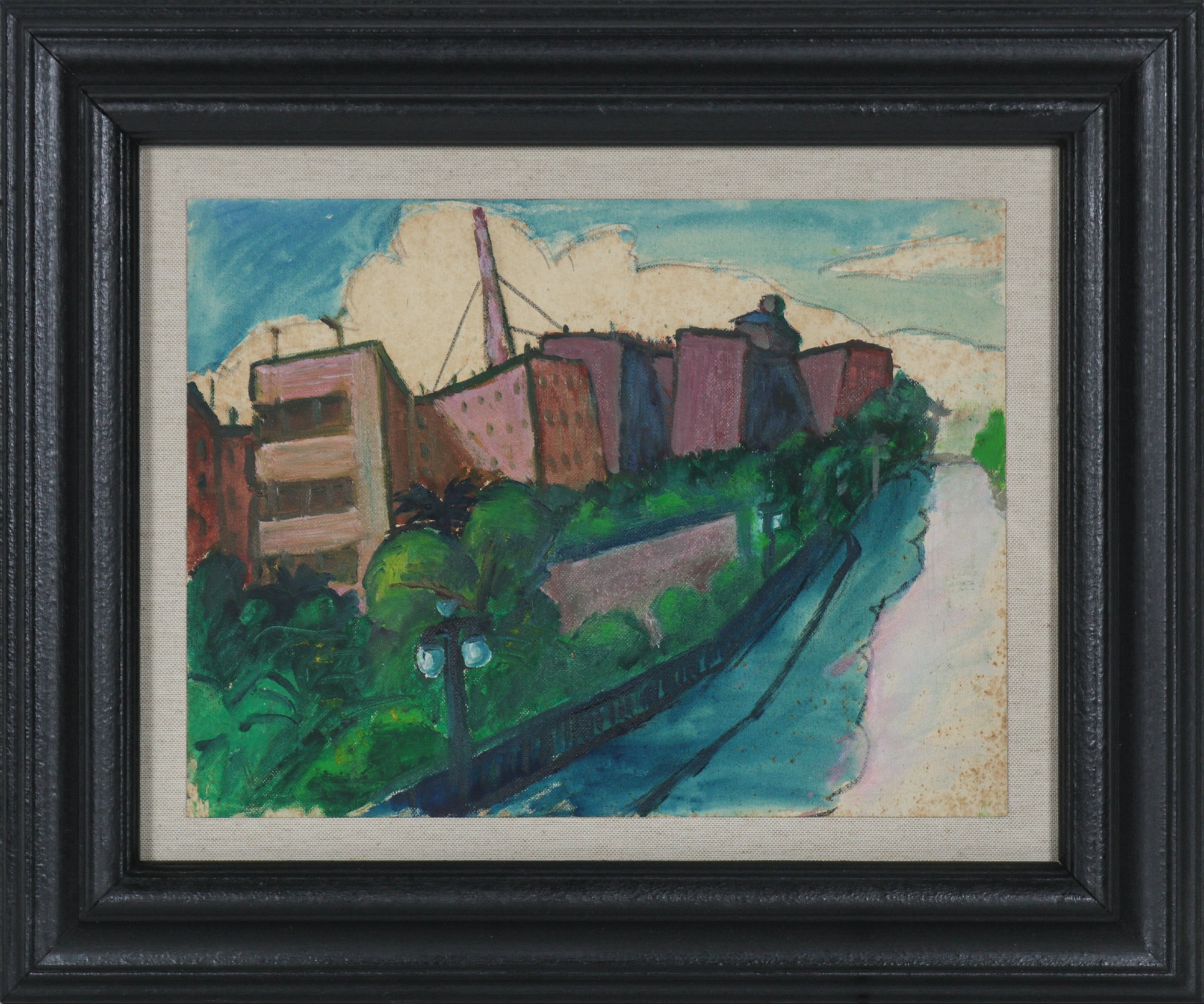 <i>Connecticut Avenue</i> <br>1956 Oil on Canvas Paper <br><br>#B5165