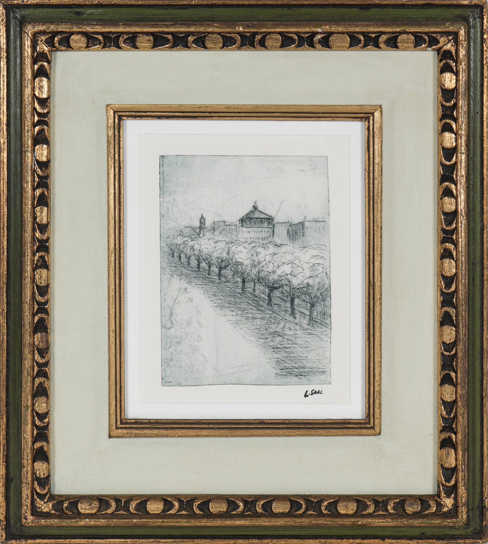 Monochromatic Tree-Lined Lane <br>1986 Etching <br><br>#B5184