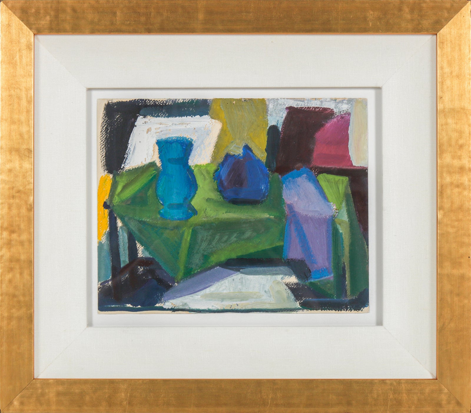 Colorful Cubist Still Life <br>1962 Acrylic <br><br>#B5188