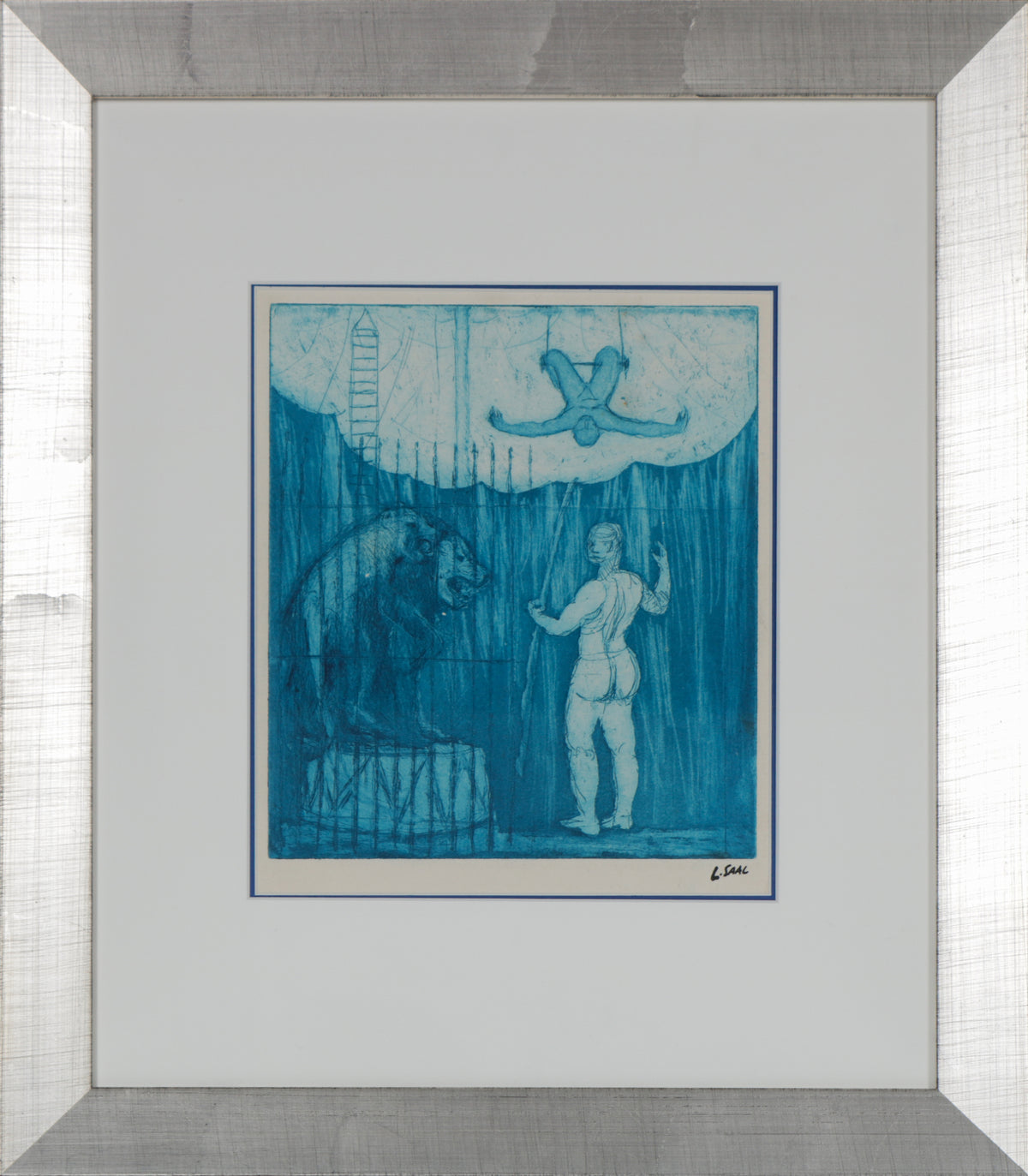 Circus Scene with Tiger &lt;br&gt;1973 Etching &lt;br&gt;&lt;br&gt;#B5199