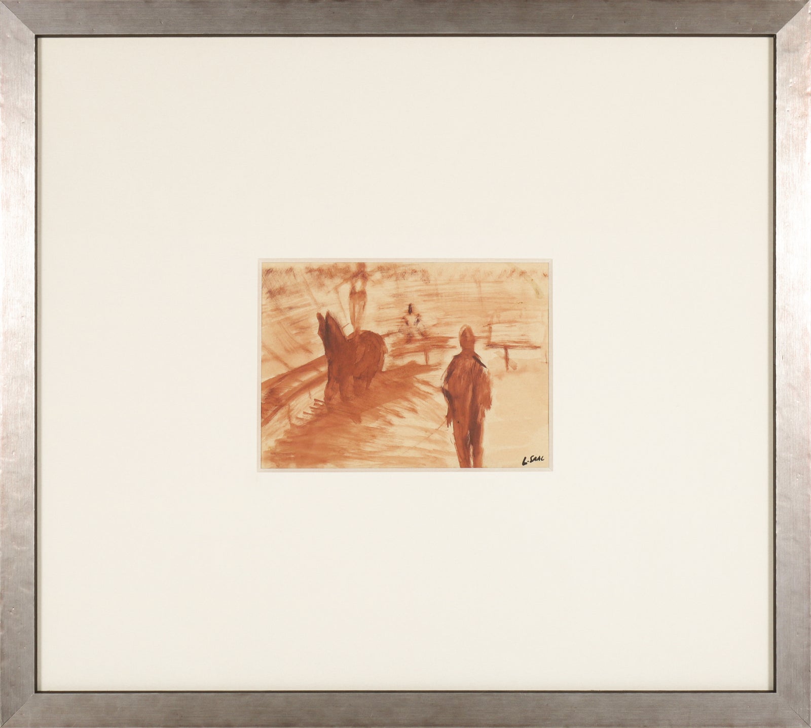 Circus Scene with Horse <br>1947 Gouache <br><br>#B5200