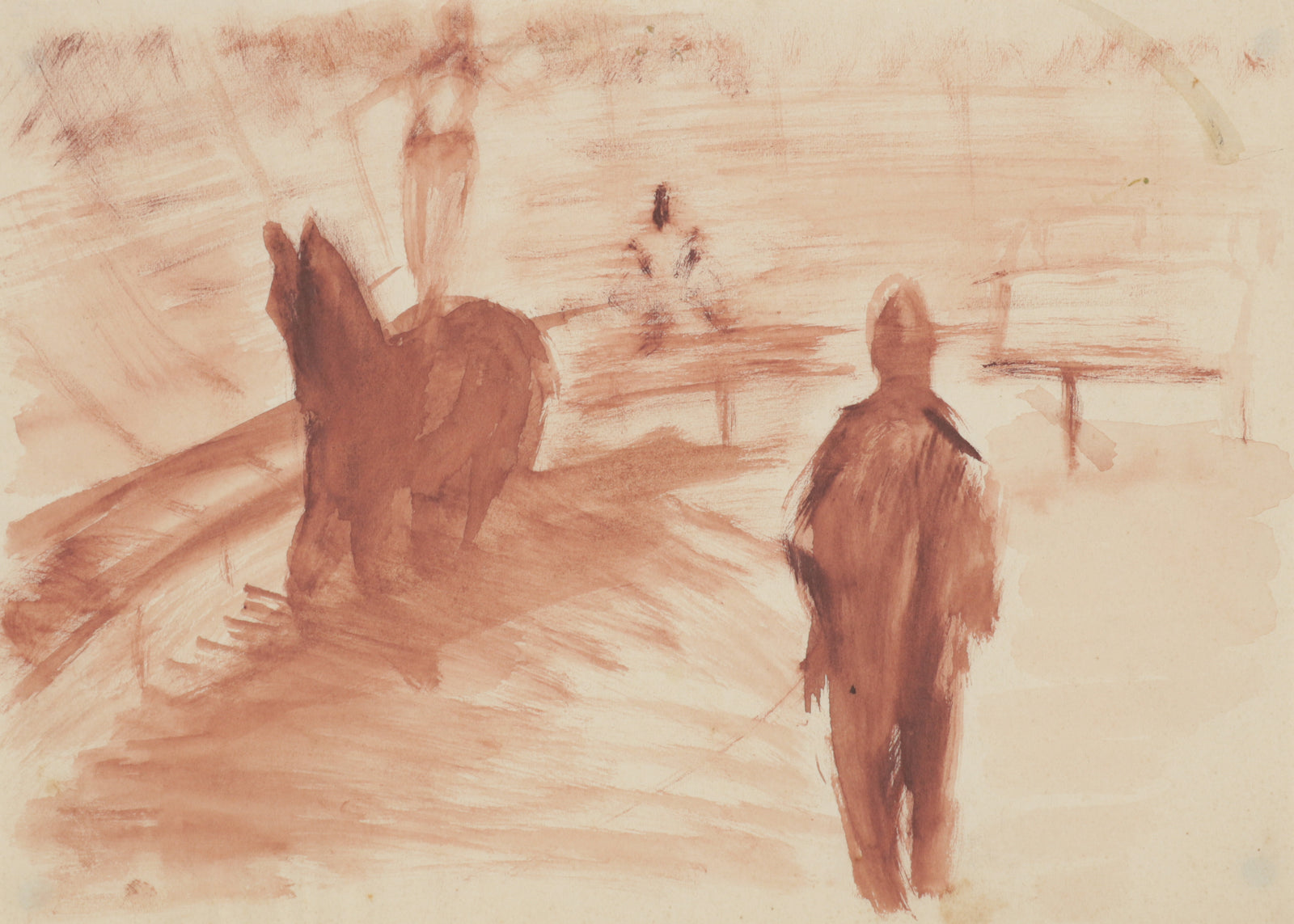 Circus Scene with Horse <br>1947 Gouache <br><br>#B5200