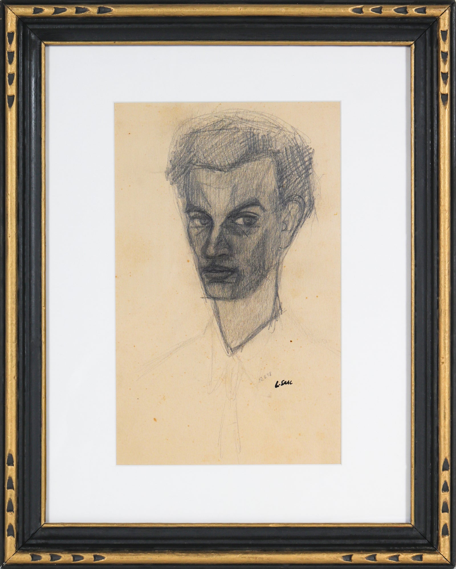 Artist Self Portrait <br>1948 Graphite <br><br>#B5202