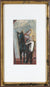 Abstracted Figures & Horse <br>1949 Oil on Paper <br><br>#B5204