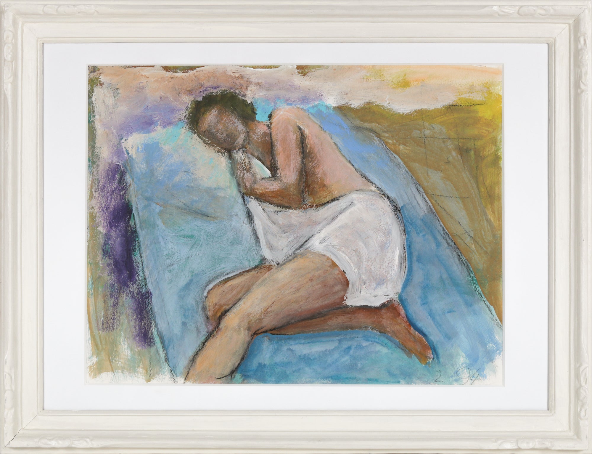 Abstracted Lounging Figure <br>1994 Mixed Media <br><br>#B5244