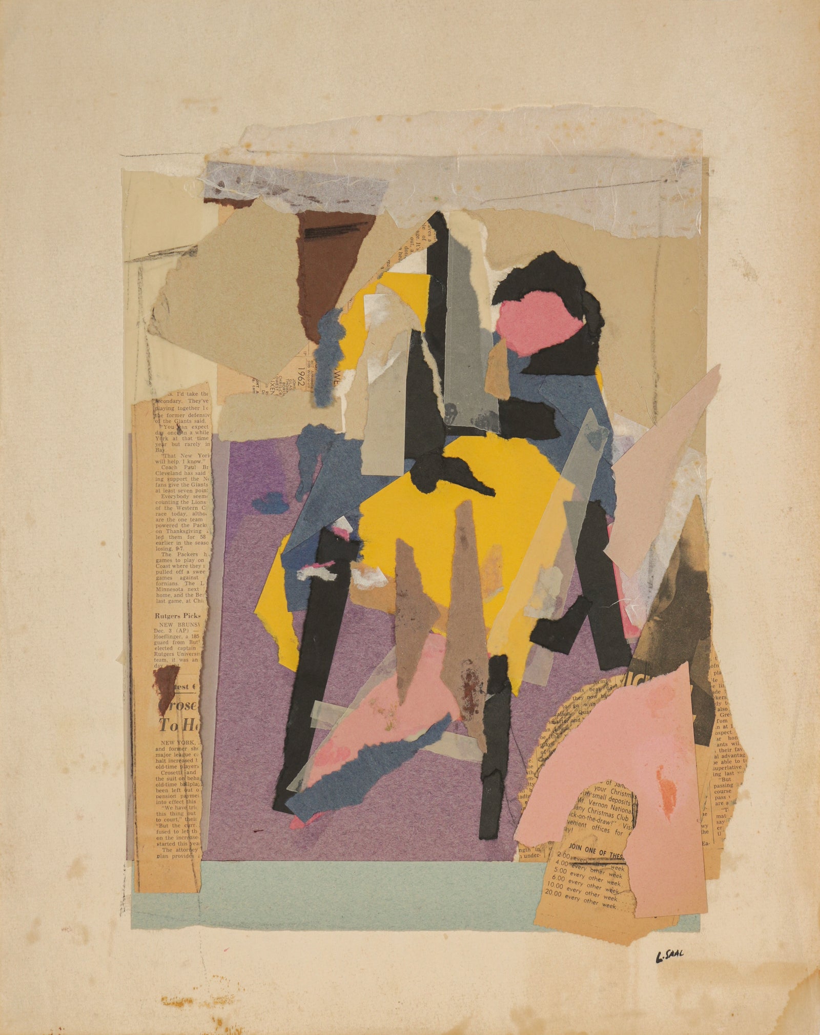 Modernist Abstract Collage <br>1974 <br><br>#B5245