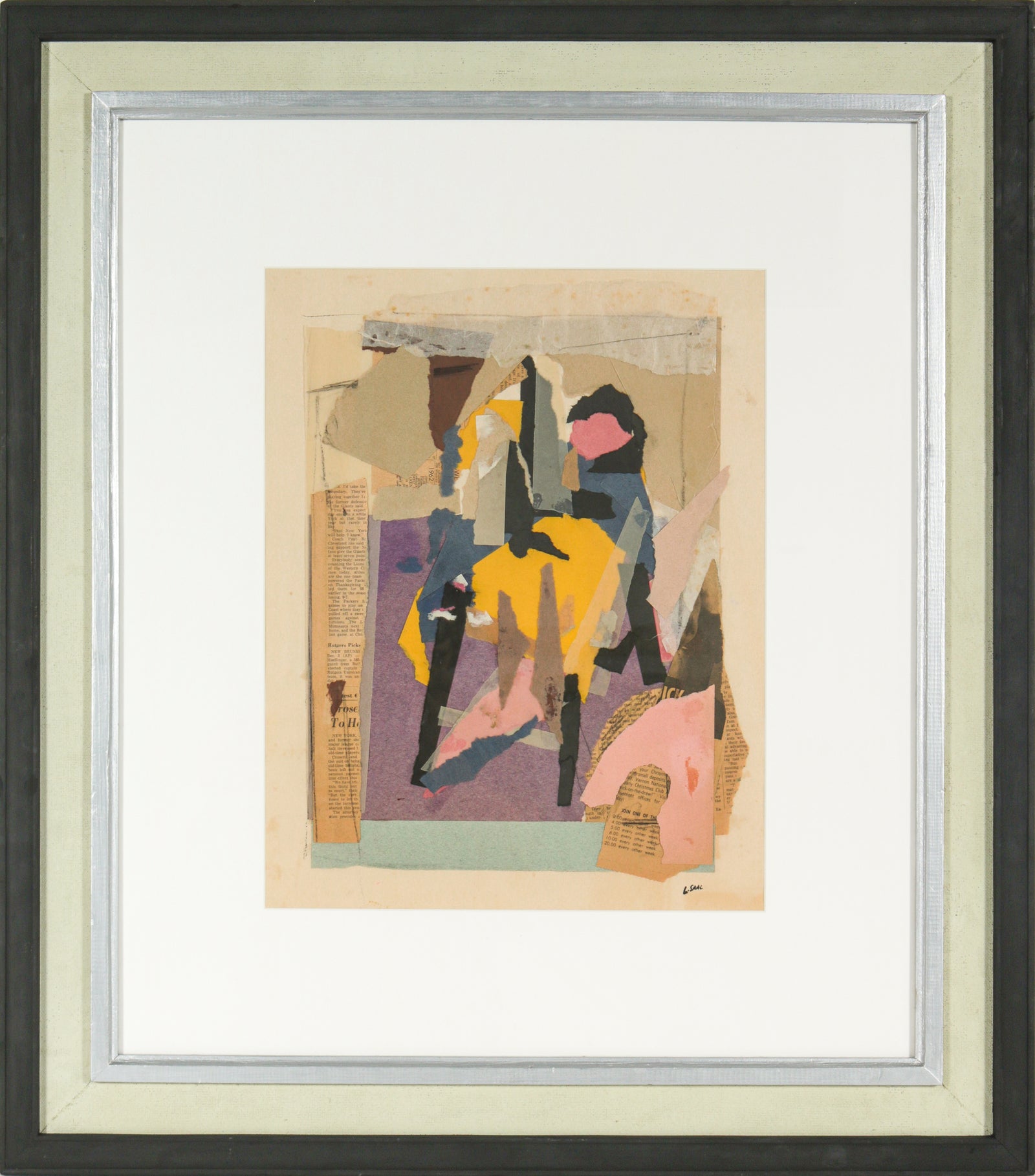 Modernist Abstract Collage <br>1974 <br><br>#B5245