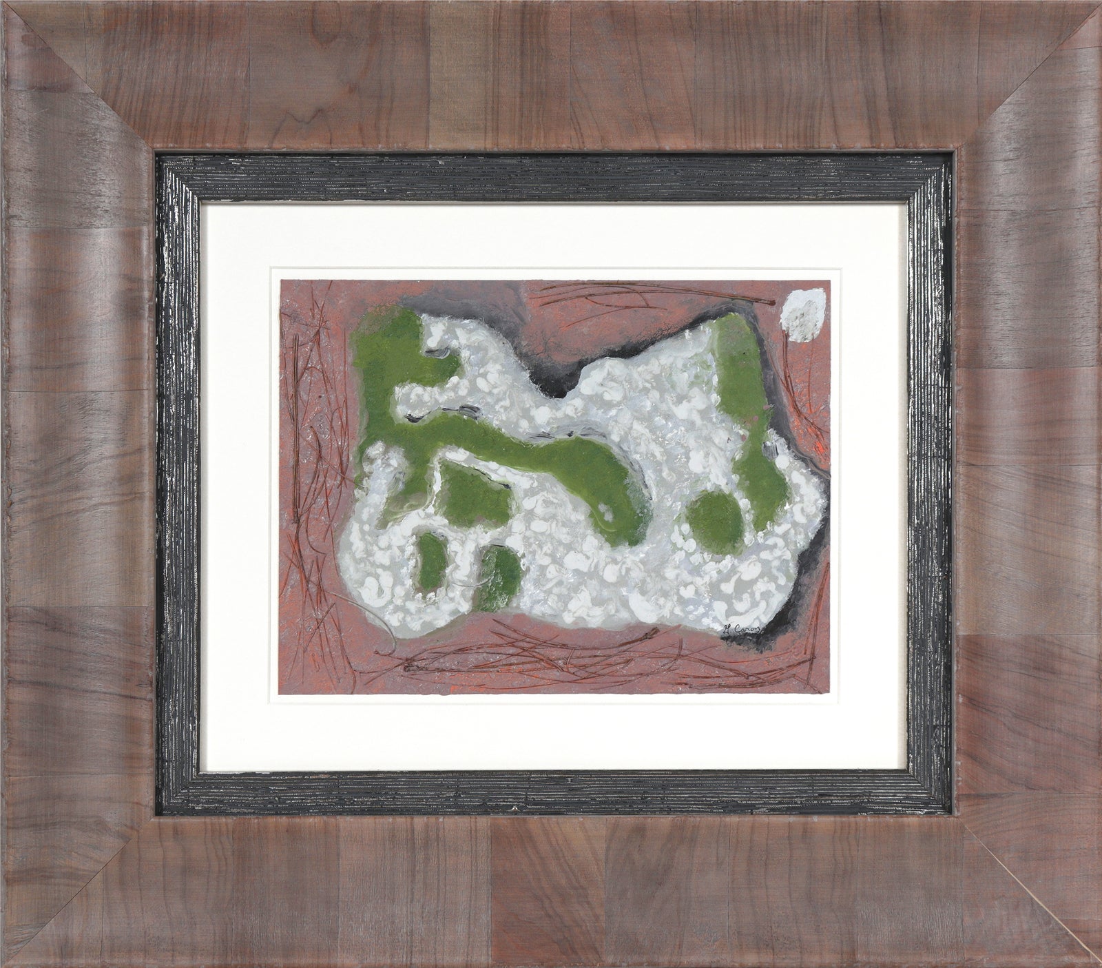 <i>Forest Floor</i> <br>2021 Oil & Pine Needles on Paper <br><br>#B5282