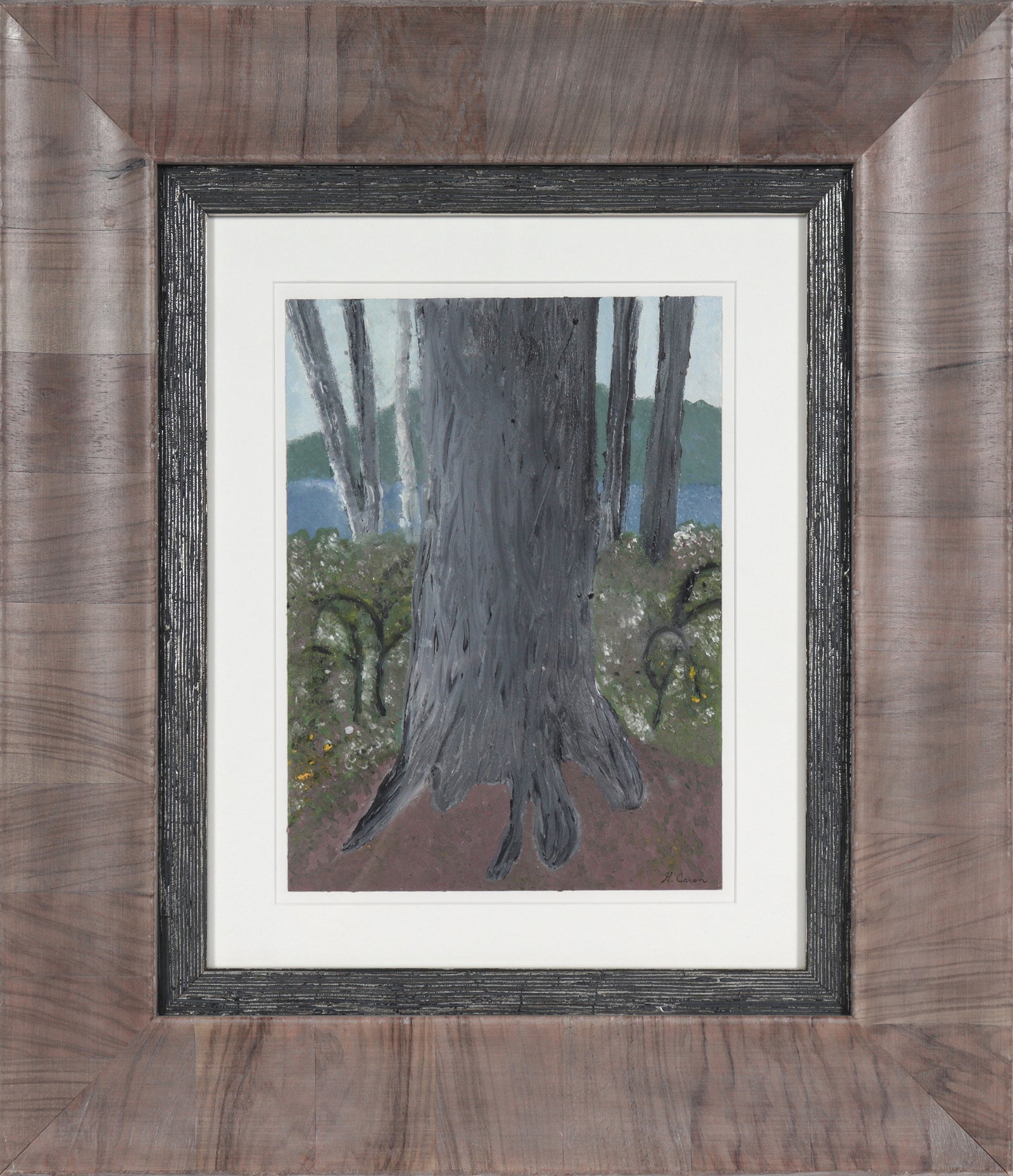 <i>Pine</i>, Marchs Pond, NH <br>2021 Oil on Paper <br><br>#B5291