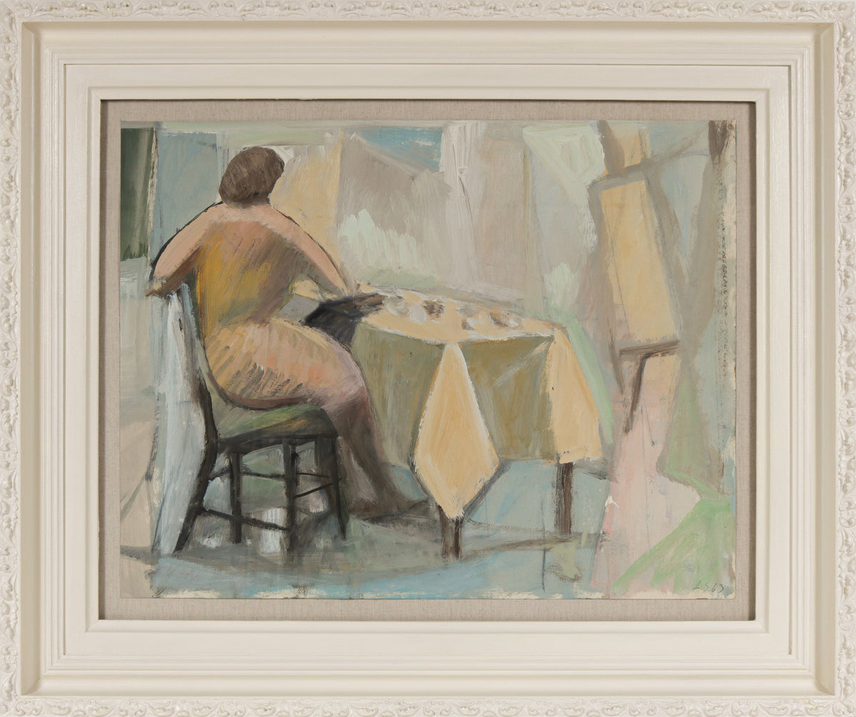Figure at the Table &lt;br&gt;1963 Oil on Paper &lt;br&gt;&lt;br&gt;#B5388