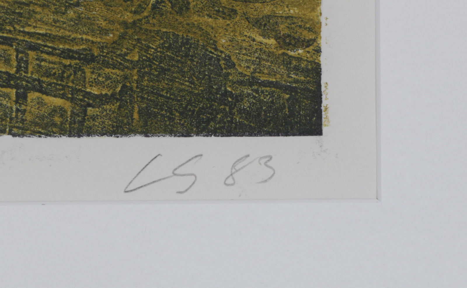 Boat & Bridge Harbor Scene <br>1983 Viscosity Print <br><br>#B5389