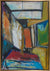 Expressionist Figure Scene <br>1973 Acrylic on Canvas <br><br>#B5391