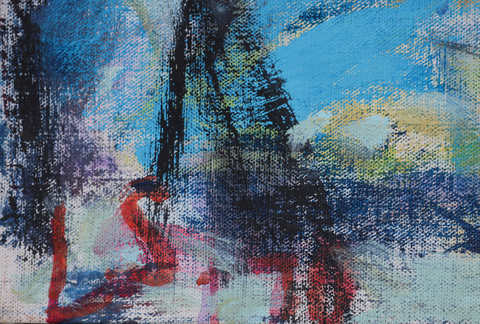 Expressionist Figure Scene <br>1973 Acrylic on Canvas <br><br>#B5391