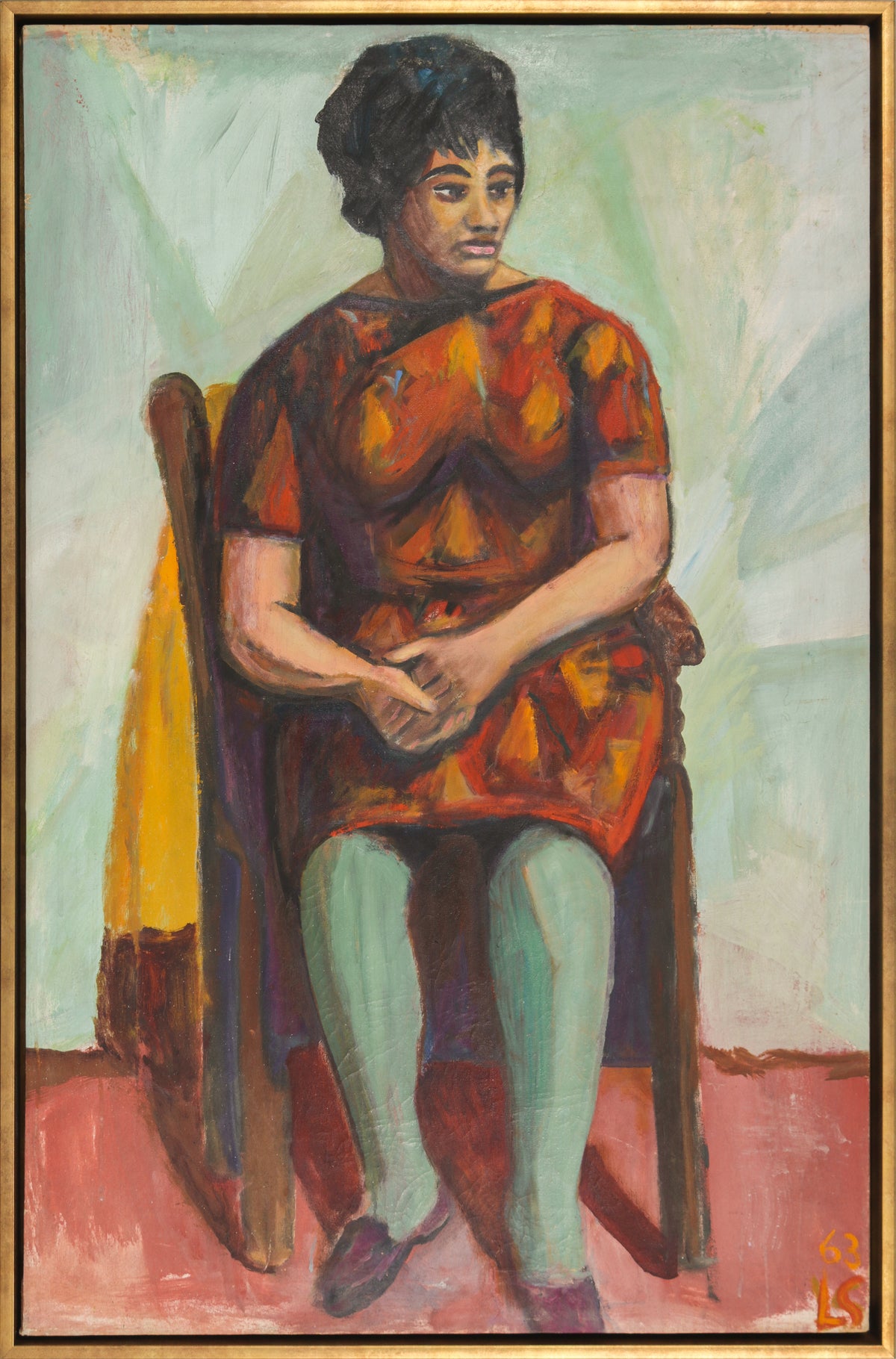 Modernist Female Portrait &lt;br&gt;1963 Oil &lt;br&gt;&lt;br&gt;#B5492