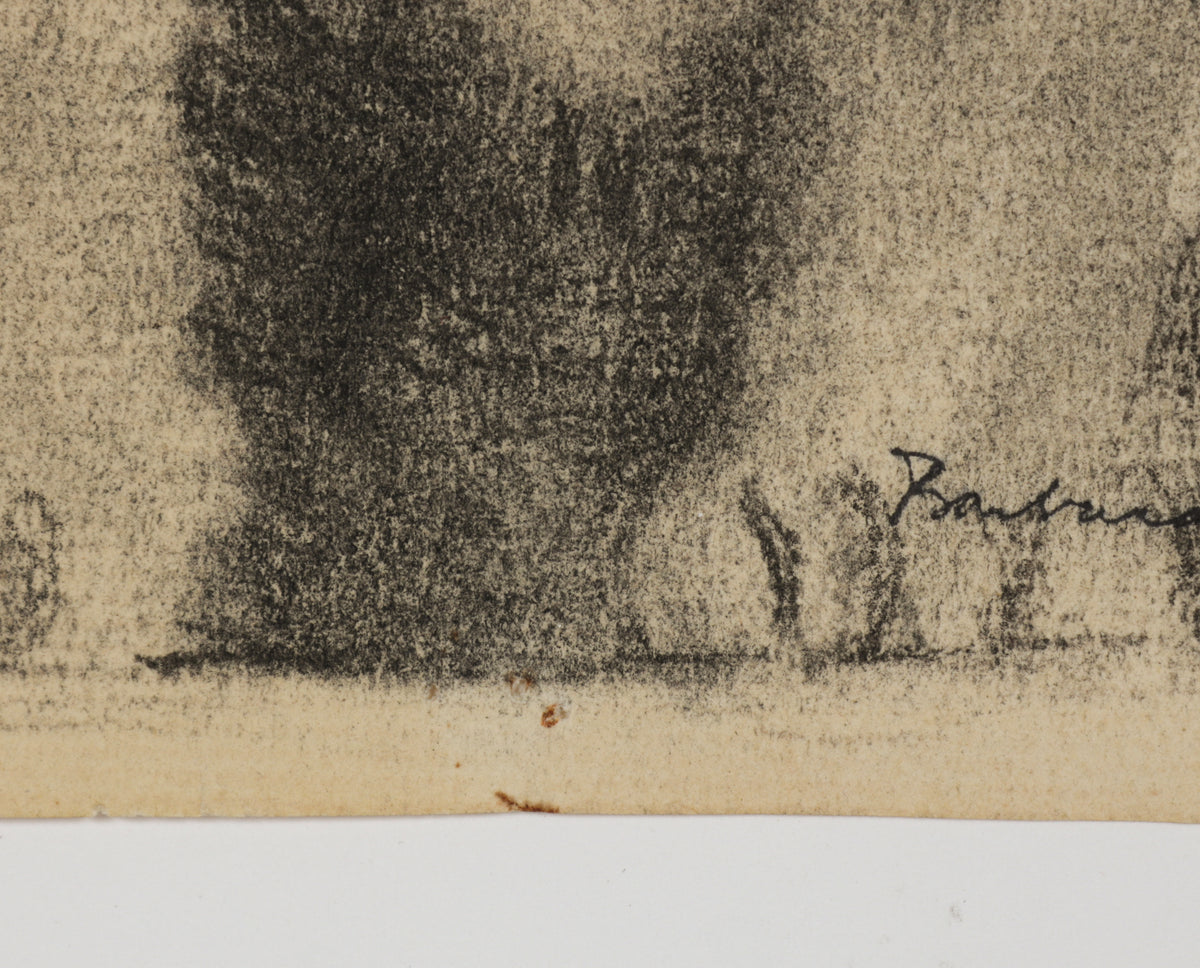 Charcoal Drawing of a Cat <br>1940s Charcoal <br><br>#B5533