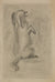 Modernist Drawing of a Dog <br>1940s Graphite <br><br>#B5537