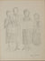 Four Clarinet Players Vintage Sketch <br>1940s Graphite <br><br>#B5540