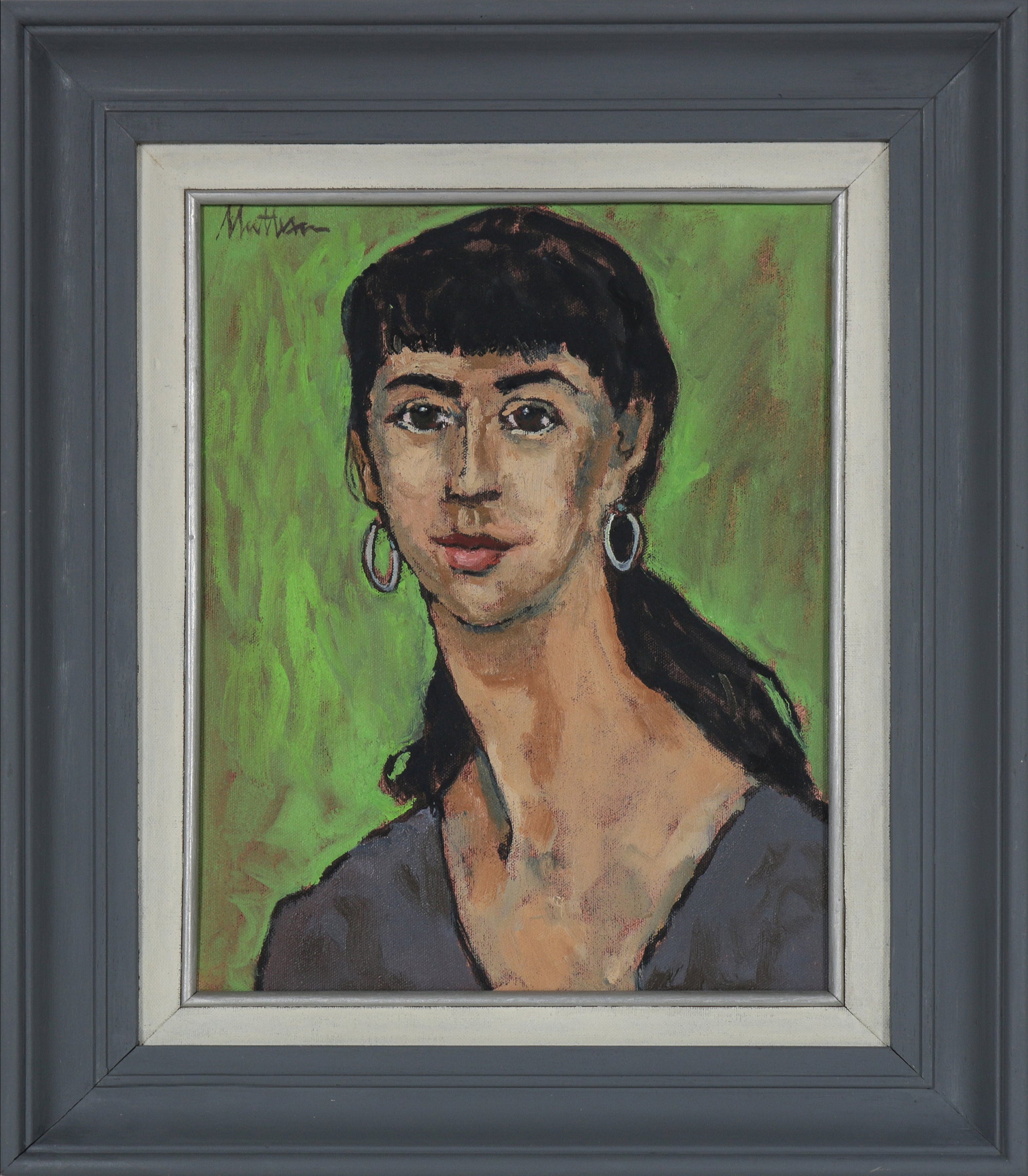 <i>Thoughtful</i> <br>Late 20th Century Oil <br><br>#B5552