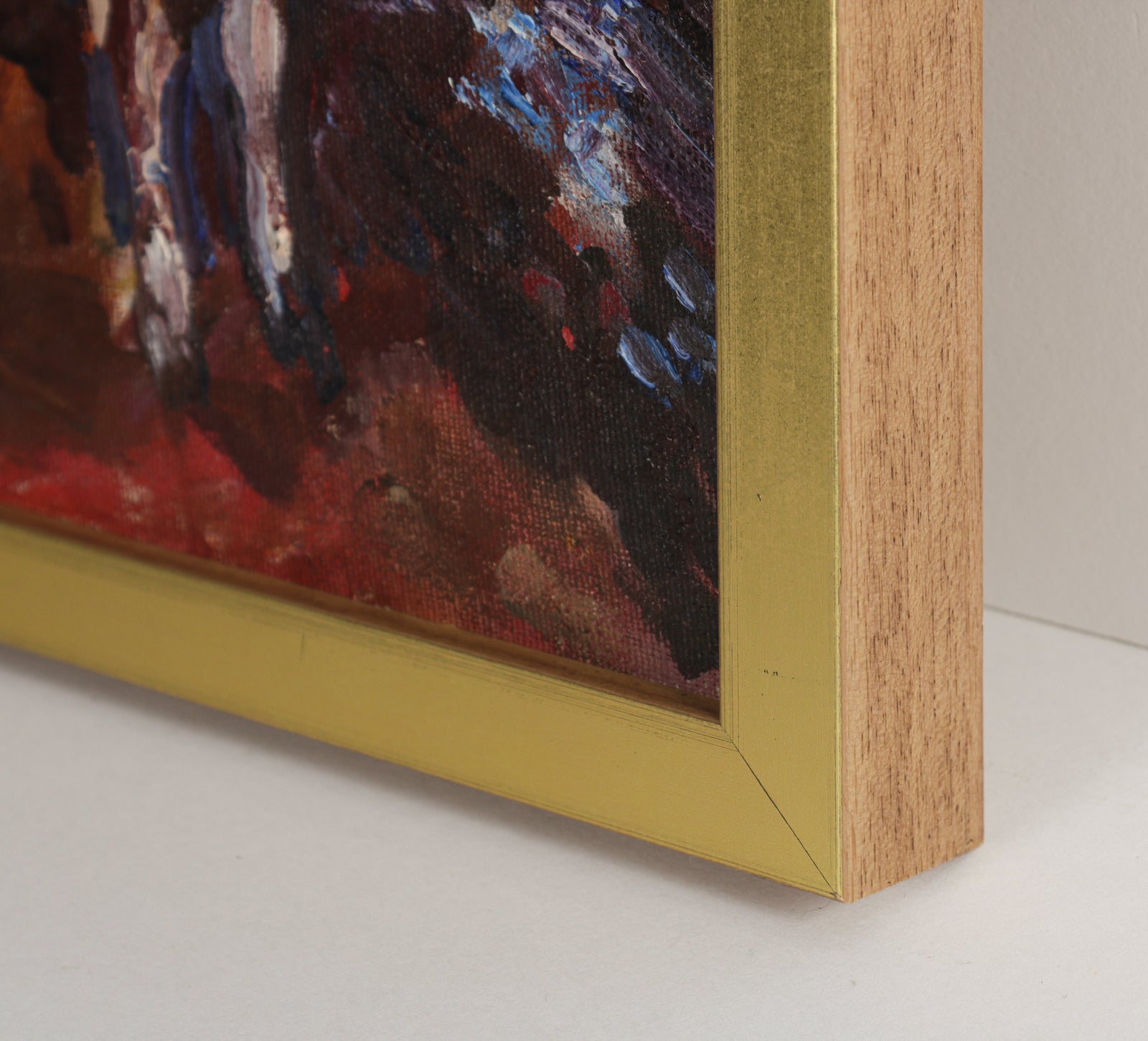 Abstracted Scene with Cows <br>20th Century Oil <br><br>#B5561