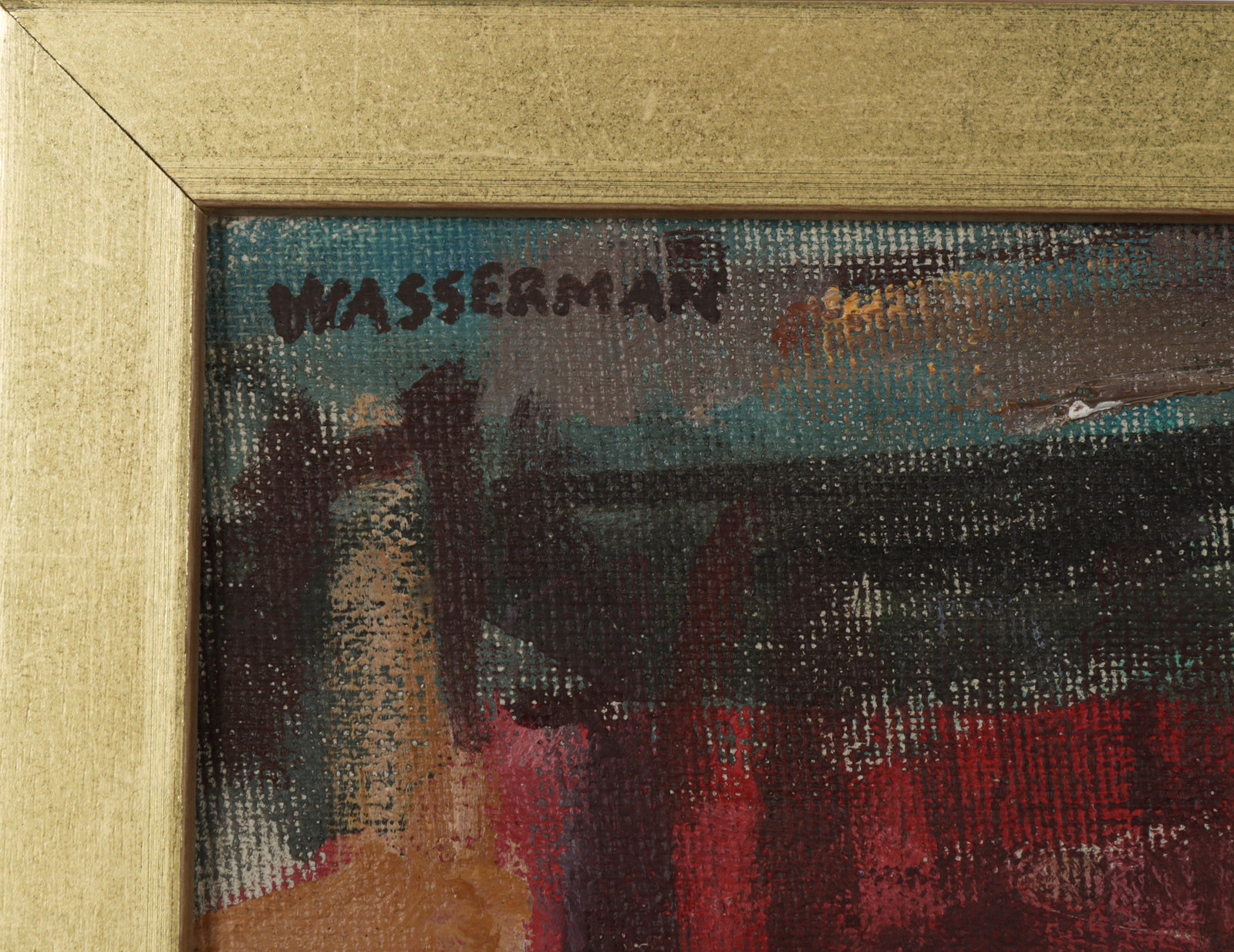 Abstracted Scene with Cows <br>20th Century Oil <br><br>#B5561