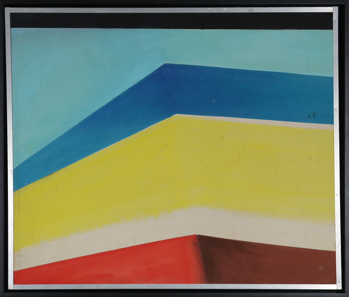 Blue, Yellow Red Chevron Bands &lt;br&gt;1974 Acrylic on Canvas &lt;br&gt;&lt;br&gt;#B5611