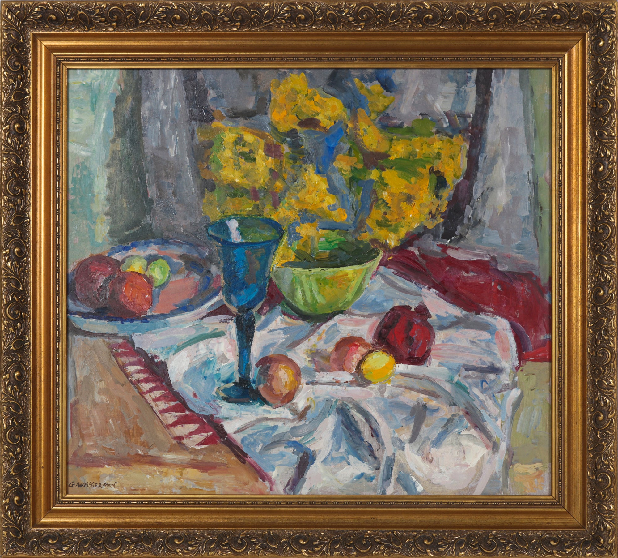 Still Life with Flowers & Fruit <br>20th Century Oil <br><br>B5671