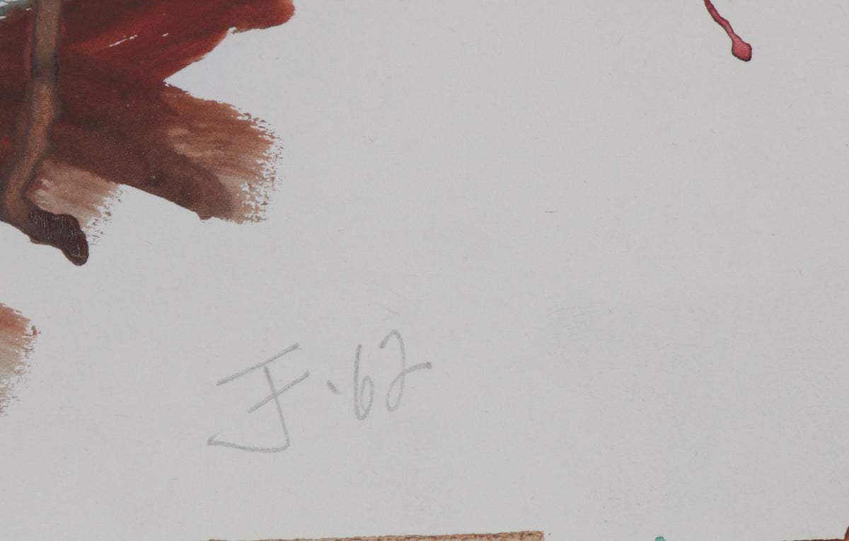 Colorful Abstrcted Standing Figure <br>1962 Watercolor<br><br>#B5673